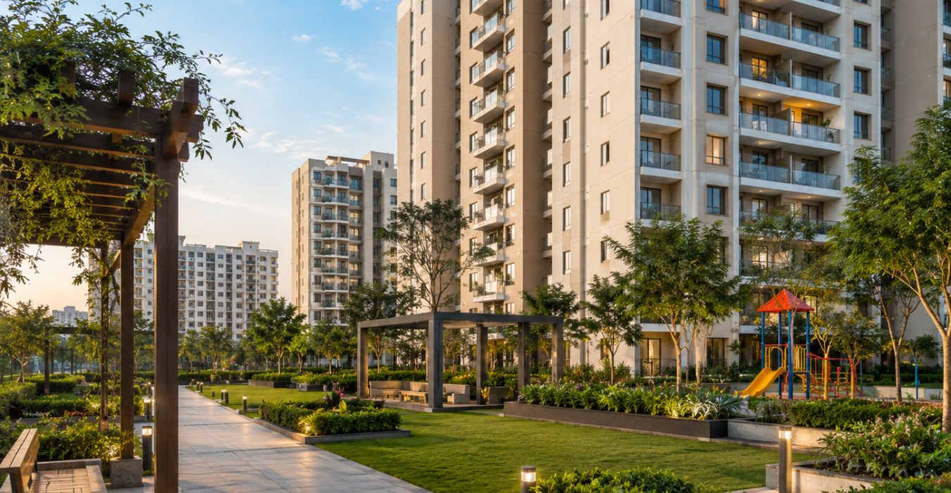 Rucha Homes Gazers township towers elevation view